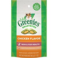Greenies Feline SMARTBITES Healthy Skin and Fur, Chicken and Salmon Flavors, All bag sizes