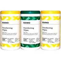 Amazon Brand - Solimo Disinfecting Wipes, Lemon Scent & Fresh Scent, Sanitizes/Cleans/Disinfects/Deodorizes, 75 Count…