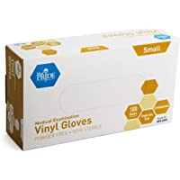 Medpride Medical Vinyl Examination Gloves (Small, 100-Count) Latex Free Rubber | Disposable, Ultra-Strong, Clear | Fluid…