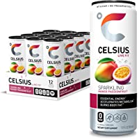 CELSIUS Essential Energy Drink 12 Fl Oz, Sparkling Mango Passionfruit (Pack of 12)
