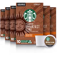 Starbucks Medium Roast K-Cup Coffee Pods - Breakfast Blend for Keurig Brewers - 6 Boxes (60 Pods Total)