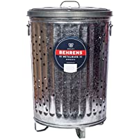 Behrens Manufacturing B907P Galvanized Composter Steel Trash Can for Garden and Yard Waste Hot-Dipped, 20-Gallon, Silver