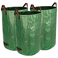 Gardzen 3-Pack 32 Gallon Garden Bag - Reuseable Heavy Duty Gardening Bags, Lawn Pool Garden Leaf Waste Bag