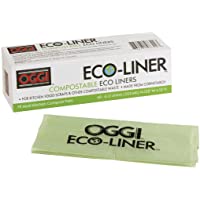 Oggi Eco-Liner Compostable Liners- Box of 40 Liners for Countertop Compost Bin with Lid, 6-Liter Compostable Bags, White…