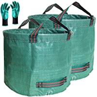 Standard 2-Pack 16 Gallons Yard Garden Bags (D18, H15 inch) with Waterproof Garden Gloves, Camping Waste Bags,Laundry…