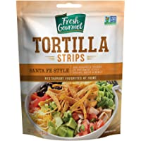 Fresh Gourmet Santa Fe Style Tortilla Strips | 3.5 Ounce, Pack of 9 | Low Carb | Crunchy Snack and Salad Topper