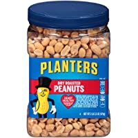 PLANTERS Dry Roasted Peanuts, 34.5 oz. Resealable Plastic Jars (Pack of 3) - Peanuts with Sea Salt - Peanut Snacks…
