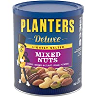 PLANTERS Deluxe Lightly Salted Mixed Nuts, 15.25 oz. Resealable Container - Reduced Sodium Mixed Nuts with Cashews…