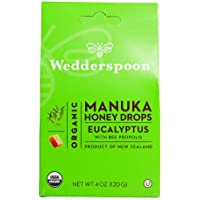 Wedderspoon Organic Manuka Honey Drops, Eucalyptus & Bee Propolis 4 Ounce