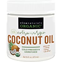 Organic Coconut Oil, Cold-Pressed - Natural Hair Oil, Skin Oil and Cooking Oil with Fresh Flavor, Non-GMO Unrefined…