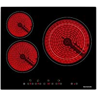 Electric Cooktop, thermomate 24 Inch Built-in Radiant Electric Stove Top, 240V Ceramic Electric Stove with 3 Burners, 9…