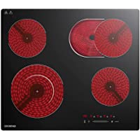 Electric Cooktop 24 Inch 4 Burners, COOKPAD Built-in Electric Stove Top, Smoothtop Hot Plate, 6600W, Black