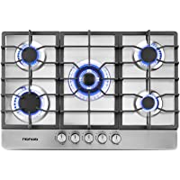 Gas Cooktop, HBHOB 30 Inches 5 Burners Gas Stove Gas Hob Stovetop Stainless 5 Sealed Burners Cast Iron Grates Built-in…