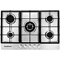 30" Built In Gas Stove Cooktop with 5 Sealed Burners in Stainless Steel, Cast Iron Grates, LPG/NG Convertible and Easy…