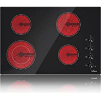 Electric Cooktop 30 Inch 4 Burners Ceramic Cooktop, Drop-in Radiant Cooktop 6700W Smoothtop Electric Stove 30'' Knob…