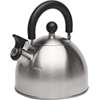 Primula Stewart Whistling Stovetop Tea Kettle Food Grade Stainless Steel, Hot Water Fast to Boil, Cool Touch Folding, 1…