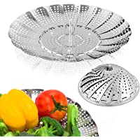Sayfine Vegetable Steamer Basket, Premium Stainless Steel Veggie Steamer Basket - Folding Expandable Steamers to Fits…