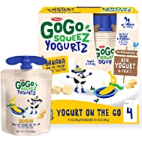 GoGo squeeZ yogurtZ Banana, 3 oz. (4 Pouches) - Kids Snacks Made from Real Yogurt & Fruit - Pantry Friendly Snack, No…
