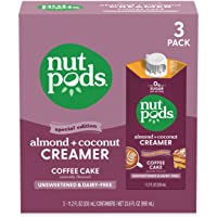 nutpods Coffee Cake, (3-Pack), Unsweetened Dairy-Free Creamer, Made from Almonds and Coconuts, Whole30, Gluten Free, Non…