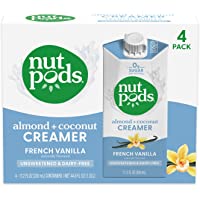 nutpods French Vanilla, (4-Pack), Unsweetened Dairy-Free Creamer, Made from Almonds and Coconuts, Whole30, Gluten Free…
