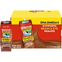 Horizon Organic Shelf-Stable 1% Lowfat Milk Boxes with DHA Omega-3, Chocolate, 8 oz., Pack of 12