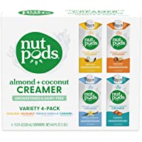 nutpods Variety Pack, (4-Pack), Original, French Vanilla, Hazelnut and Caramel, Unsweetened Dairy-Free Creamer, Made…