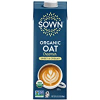 SOWN Organic Oat Creamer Sweet & Creamy - Barista Oat Milk Non Dairy Coffee Creamer - Plant Based, Dairy-Free, Vegan…