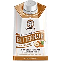 Califia Farms - Hazelnut Better Half Coffee Creamer, 16.9 Oz | Half and Half | Coconut Cream and Almond Milk | Non Dairy…