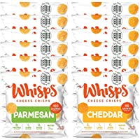 Whisps Cheese Crisps - Parmesan & Cheddar Cheese Snacks, Keto Snacks, 6-9g of Protein Per Bag, Low Carb, Gluten & Sugar…