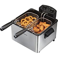 Hamilton Beach Deep Fryer with 2 Frying Baskets, 19 Cups / 4.5 Liters Oil Capacity, Lid with View Window, Professional…