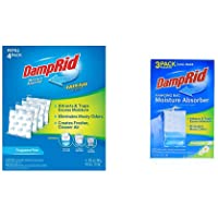 DampRid - Fragrance Free Moisture Absorber 10.5 oz. Easy Fill Refill Packs - 4 Count & Fresh Scent Hanging Bag Absorber…