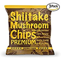 Yuguo Farms | Premium Shiitake Mushroom Chips | Original Flavor | Non-GMO Certified | 1.5 oz bag | Pack of 3