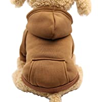 Jecikelon Winter Dog Hoodie Sweatshirts with Pockets Warm Dog Clothes for Small Dogs Chihuahua Coat Clothing Puppy Cat…