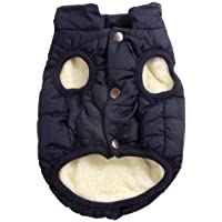 JoyDaog 2 Layers Fleece Lined Warm Dog Jacket for Puppy Winter Cold Weather,Soft Windproof Small Dog Coat