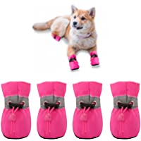 YAODHAOD Dog Shoes for Small Dogs Anti-Slip Dogs Boots Paw Protector with Reflective Straps Lightweight Walking Pet…