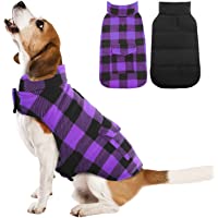 Kuoser British Style Plaid Dog Winter Coat, Windproof Cozy Cold Weather Dog Coat Dog Apparel Dog Jacket Dog Vest for…