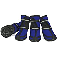 Dog Shoes for Large Dogs Winter Snow Dog Booties with Adjustable Straps Rugged Anti-Slip Sole Paw - Sports Running…