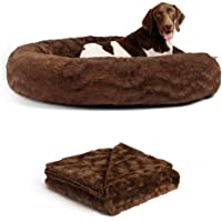 Best Friends by Sheri The Original Calming Donut Cat and Dog Bed in Shag or Lux Fur, Machine Washable, High Bolster…