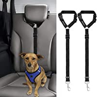 BWOGUE 2 Packs Dog Cat Safety Seat Belt Strap Car Headrest Restraint Adjustable Nylon Fabric Dog Restraints Vehicle…