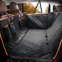 Giomoc Dog Car Seat Cover for Back Seat, Waterproof Seat Protector Scratchproof Pet Hammock with 4 Bags Side Flaps…