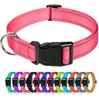 TagME Reflective Nylon Dog Collars, Adjustable Classic Dog Collar with Quick Release Buckle for Puppy /Extra Small…
