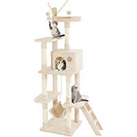 JOYO Cat Tree for Indoor Cats, 65.5 Inches Multi-Level Cat Tower Cat Tree with Hammock, Scratching Posts, Top Perch…