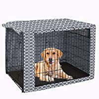 Pethiy Dog Crate Cover Durable Polyester Pet Kennel Cover Universal Fit for Wire Dog Crate - Fits Most 24-48 inch Dog…