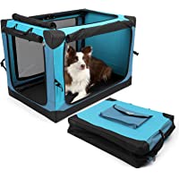 yoken 4 Door Portable Folding Dog Soft Crate, Quick Portable with Mesh Mat,Strong Steel Frame,Washable Fabric to Protect…