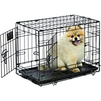 MidWest Homes for Pets Single & Double Door Life Stages Dog Crate, Includes Tray, Ground Protection Roller Feet…