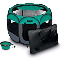 Ruff 'n Ruffus Portable Foldable Pet Playpen + Free Carrying Case + Free Travel Bowl | Available in 3 Sizes Indoor…