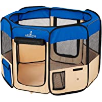 Zampa Portable Foldable Pet playpen Exercise Pen Kennel + Carrying Case for Larges Dogs Small Puppies/Cats | Indoor…