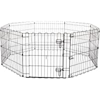Amazon Basics Foldable Metal Dog and Pet Exercise Playpen, XS to L Size, With or Without Door
