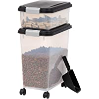 IRIS USA 3-Piece Airtight Food Storage Container Combo with Scoop for pet, dog, cat and bird food