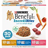 Purina Beneful Small Breed Wet Dog Food Variety Pack, IncrediBites with Real Beef, Chicken or Salmon - (30) 3 oz. Cans